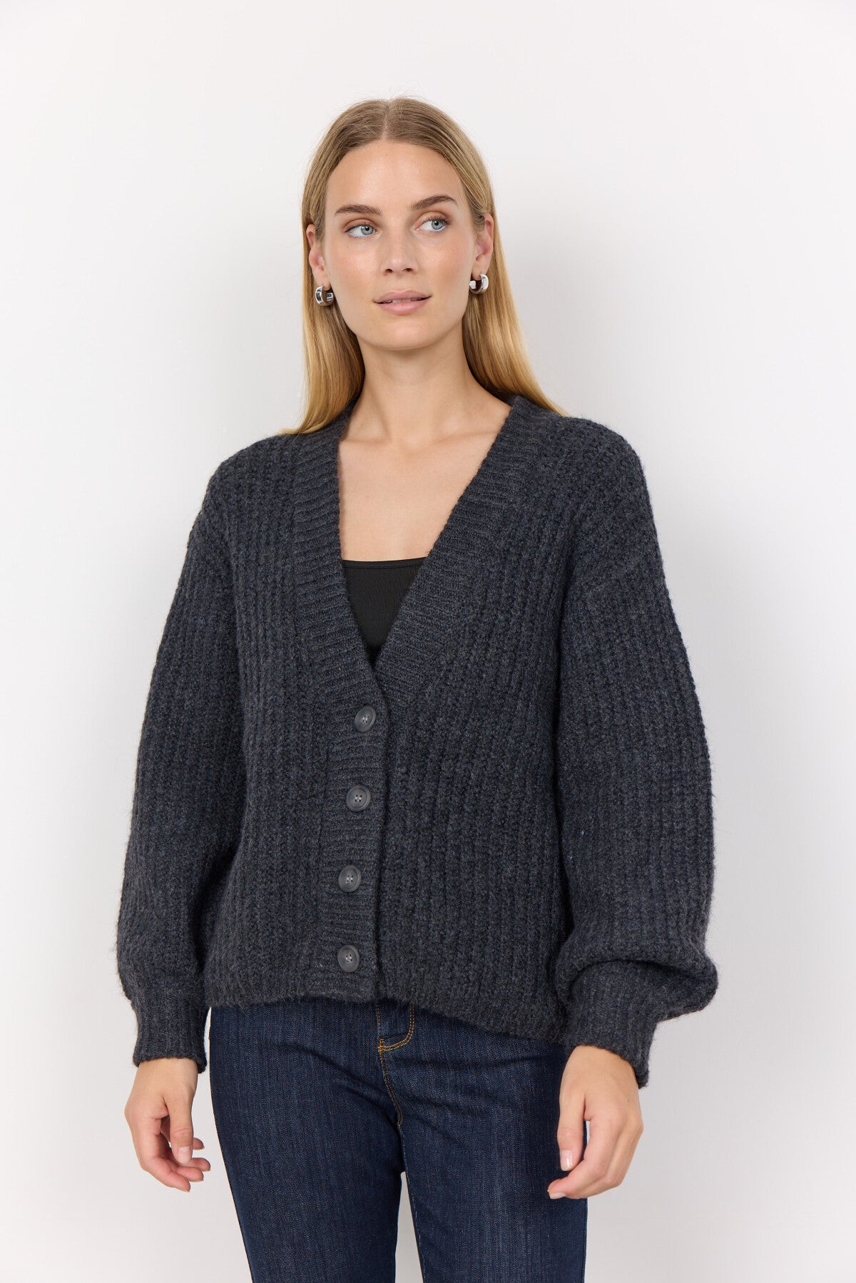 SC-GUNNA 8 Cardigan Dunkelgrau