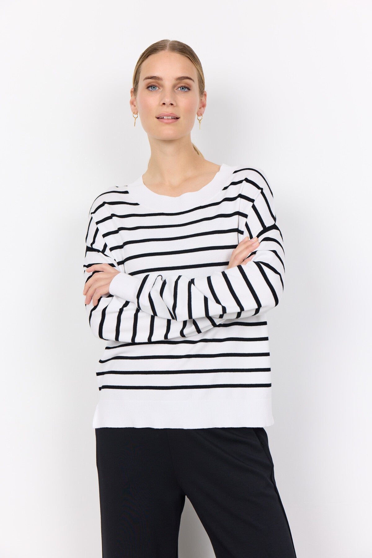 SC-DOLLIE STRIPE 780 Pullover Wollweiß