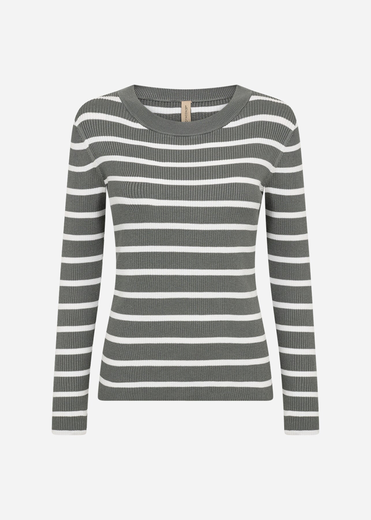 SC-DOLLIE STRIPE 777 Pullover Staubiges Grün