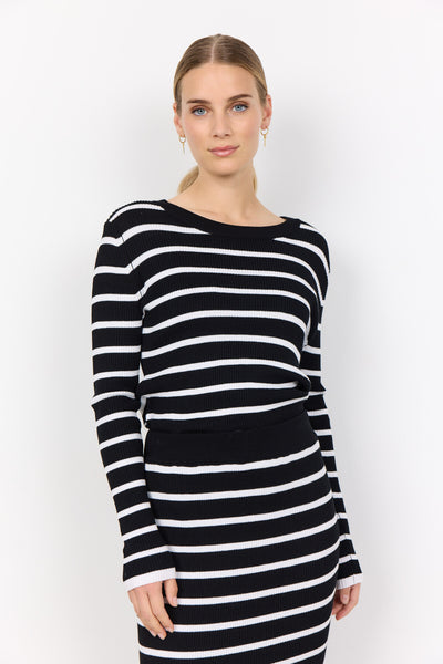 SC-DOLLIE STRIPE 777 Pullover Schwarz