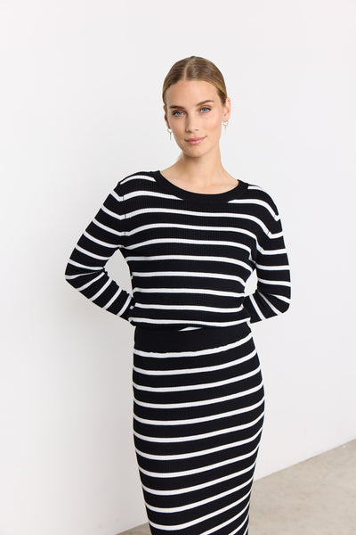 SC-DOLLIE STRIPE 777 Pullover Schwarz