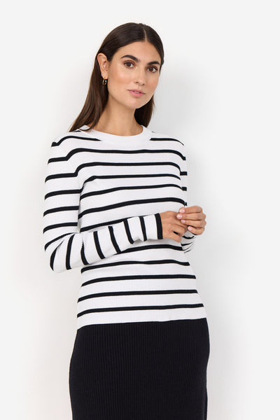 SC-DOLLIE STRIPE 777 Pullover Wollweiß